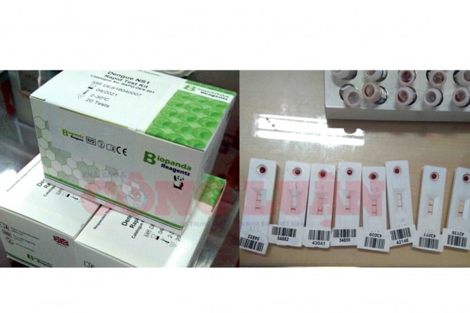 Bệnh viện Nhi Đồng 2 mượn 20.000 test “Dengue NS1 Rapid” xét nghiệm sốt xuất huyết của Công ty Vietlab để sử dụng với tổng giá trị khoản 1,39 tỷ đồng mà không cần đấu thầu theo quy định? (Ảnh - Chính Kỳ)