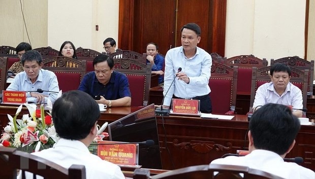 Đồng chí Nguyễn Đức Lợi, Ủy viên Trung ương Đảng, Tổng Giám đốc Thông Tấn xã Việt Nam phát biểu tại buổi làm việc. Ảnh: Trung Kiên/TTXVN