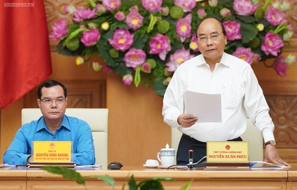Thủ tướng phát biểu tại cuộc làm việc. Ảnh: VGP