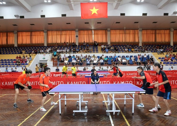 Những trận đấu đẹp mắt đầy chuyên nghiệp của các VĐV. Ảnh: Sơn Hải