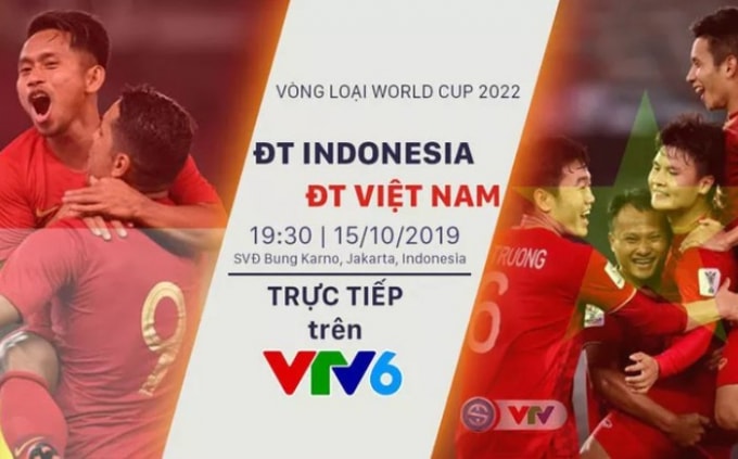 VTV chính thức sở hữu bản quyền trận đấu giữa ĐT Indonesia và ĐT Việt Nam vào ngày 15/10. Ảnh: VTV