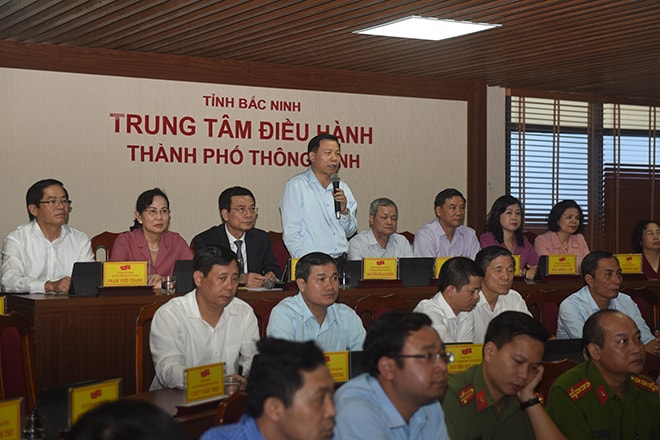 Ông Nguyễn Nhân Chiến Bí thư Tỉnh ủy Bắc Ninh phát biểu tại buổi lễ