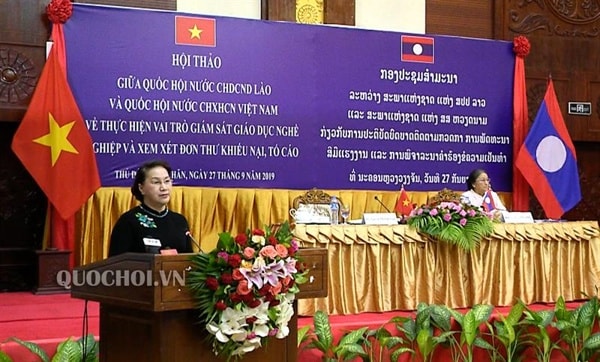 Chủ tịch Quốc hội Nguyễn Thị Kim Ngân phát biểu tại Hội thảo. Ảnh: quochoi.vn