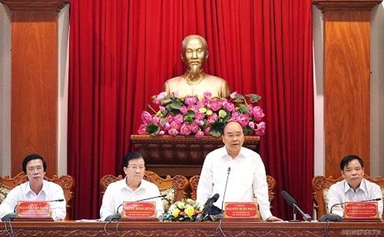 Thủ tướng Nguyễn Xuân Phúc phát biểu tại buổi làm việc. Ảnh: VGP