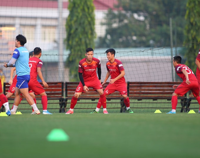 Các tuyển thủ Việt Nam đang vào giai đoạn tập luyện nước rút cho các trận đấu sắp tới. Ảnh: Hoàng Dương