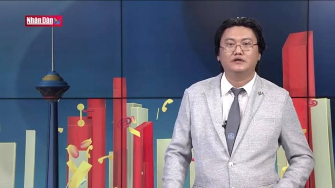 Luật sư Hoàng Tùng trong một lần trả lời trên truyền hình Nhân Dân. Ảnh Facebook nhân vật.