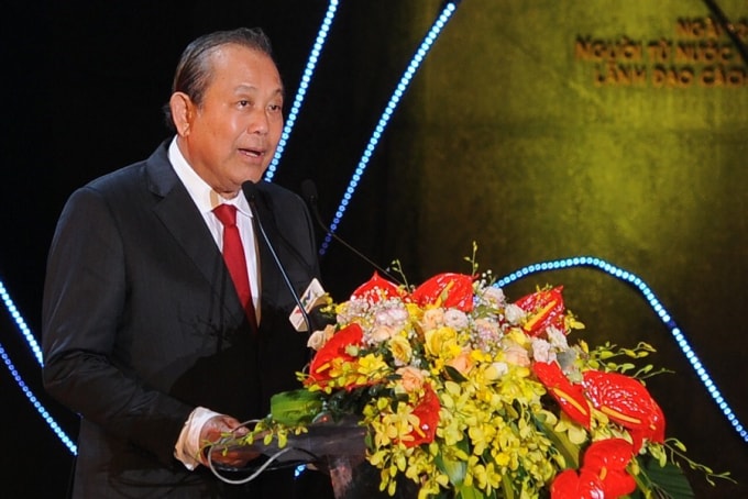 Phó Thủ tướng Thường trực Chính phủ Trương Hòa Bình phát biểu tại Lễ kỷ niệm.