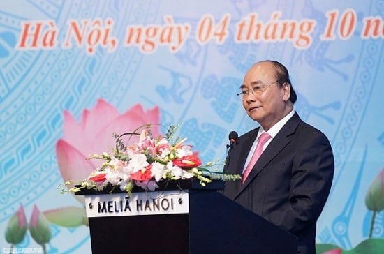 Thủ tướng Nguyễn Xuân Phúc phát biểu tại Hội nghị. Ảnh: VGP