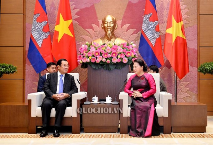 Chủ tịch Quốc hội Nguyễn Thị Kim Ngân cho biết, quan hệ giữa Quốc hội Việt Nam và Thượng viện, Quốc hội Campuchia phát triển tốt đẹp. Hai bên thường xuyên ủng hộ lẫn nhau trên các diễn đàn nghị viện khu vực và thế giới.