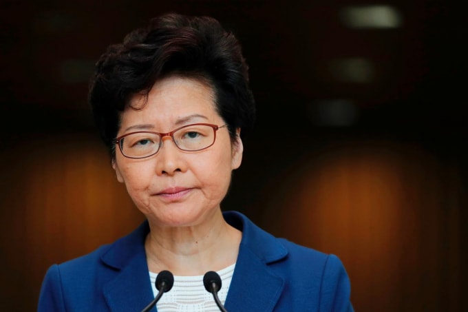 Nhà lãnh đạo Hong Kong Carrie Lam. Ảnh: Reuters