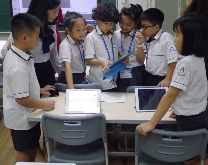 Tiết học áp dụng SmartEdu tại trường tiểu học Archimedes.