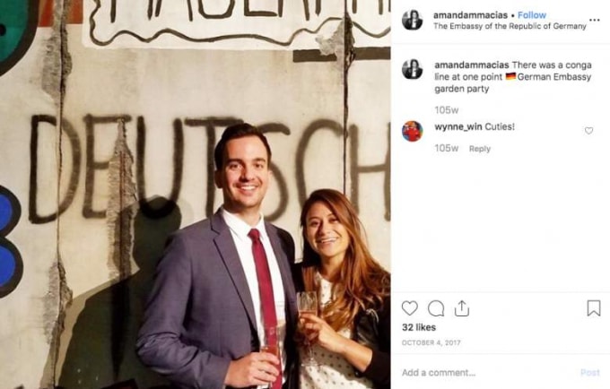Hình ảnh chụp chung của Henry Kyle Frese và Amanda Macias. Ảnh: Instagram