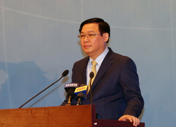 Phó Thủ tướng Vương Đình Huệ, Trưởng Ban Chỉ đạo Đổi mới và phát triển kinh tế tập thể, Hợp tác xã phát biểu tại diễn đàn. Ảnh: VGP
