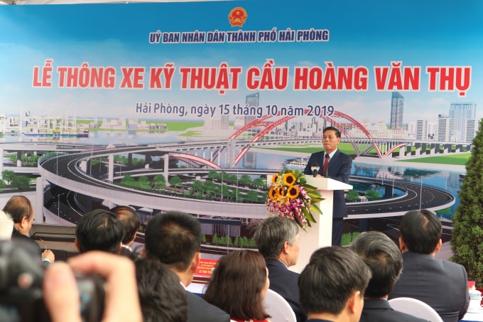 Ông Nguyễn Văn Tùng- Chủ tịch UBND thành phố Hải Phòng phát biểu tại buổi lễ
