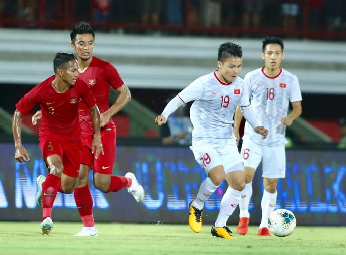 ĐT Việt Nam đã có trận đấu ấn tượng ngay trên đất Indonesia. Ảnh: Phong Thắng