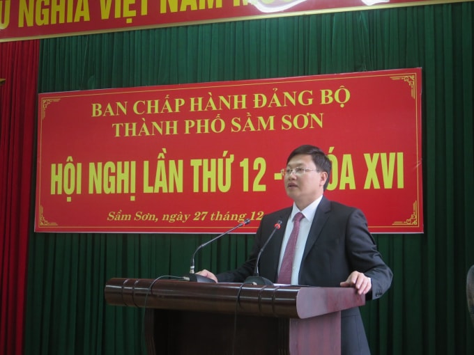 Ông Mai Xuân Liêm, Bí thư Thành uỷ Sầm Sơn, người được giới thiệu để HĐND tỉnh bầu bổ sung vào chức danh Phó Chủ tịch UBND tỉnh Thanh Hoá nhiệm kỳ 2016-2021
