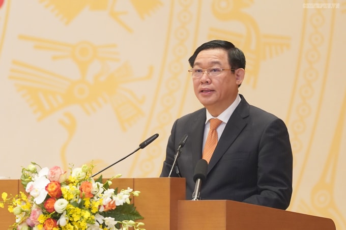 Phó Thủ tướng Vương Đình Huệ phát biểu tại Hội nghị. Ảnh: VGP