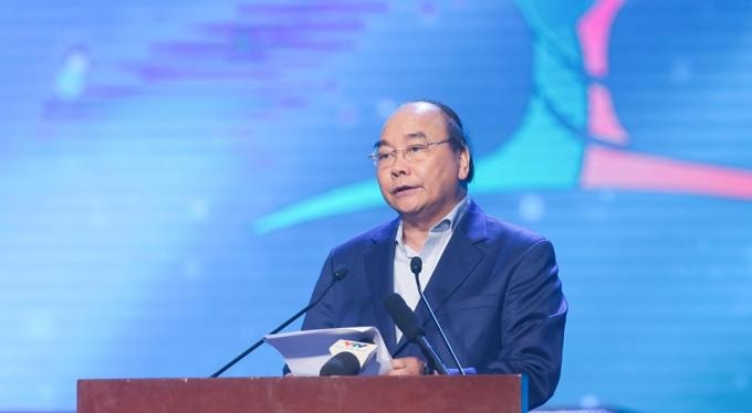 Thủ tướng Nguyễn Xuân Phúc phát biểu tại chương trình. Ảnh: QV