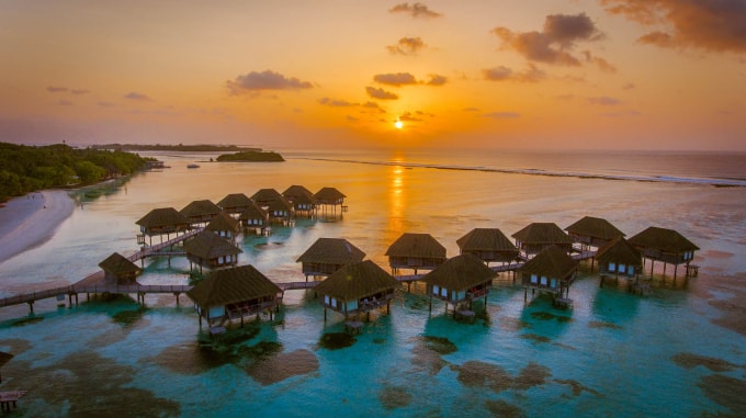 Resort xinh đẹp ở Maldives.