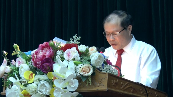 Tân Chủ tịch UBND thị xã Kỳ Anh Nguyễn Hoài Sơn phát biểu nhận nhiệm vụ.