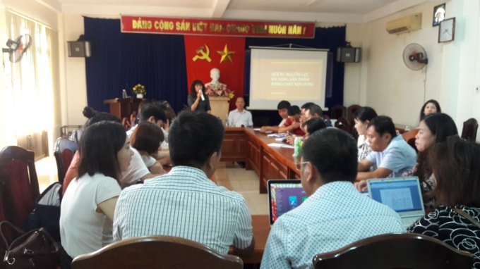 Lớp học về Tòa soạn hội tụ đã thu hút sự quan tâm của các hội viên, đồng nghiệp đang công tác tại các đơn vị báo đài địa phương và các cơ quan báo chí thường trú trên địa bàn thành phố Đà Nẵng (Ảnh: VH)