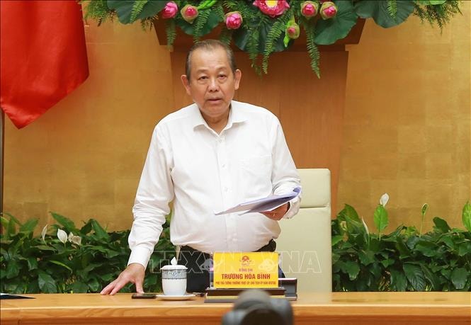 Phó Thủ tướng Thường trực Trương Hòa Bình phát biểu tại Hội nghị. Ảnh: TTXVN