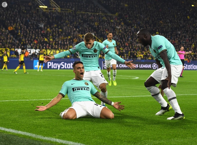 Lautaro Martinez mở tỉ số cho Inter Milan từ rất sớm. Ảnh: Getty