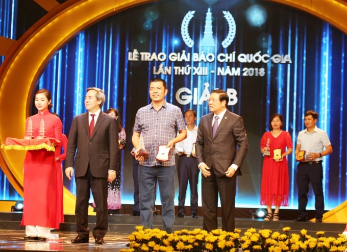 Hội viên nhà báo Ngọc Dũng - HNB Nghệ An đoạt giải B - Giải Báo chí Quốc gia 2018.
