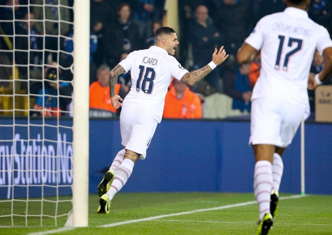 PSG là đội bóng sớm giành vé vượt qua vòng bảng Champions League sau chiến thắng nhẹ nhàng trước Club Brugge. Ảnh: Getty