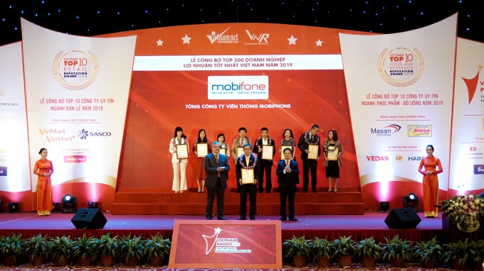 Tổng công ty Viễn thông MobiFone có mặt trong Top 500 doanh nghiệp có lợi nhuận tốt nhất Việt Nam năm 2019.