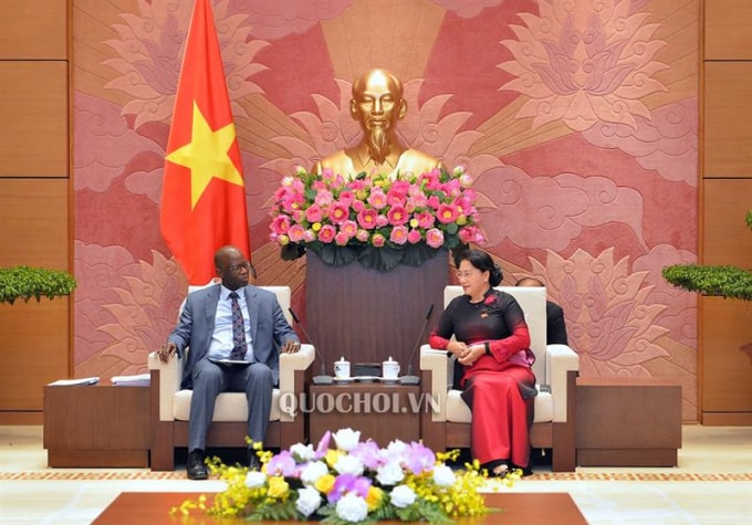 Chủ tịch Quốc hội Nguyễn Thị Kim Ngân khẳng định hoạt động của Ngân hàng Thế giới đã góp phần thúc đẩy sự phát triển chung của Việt Nam trong những năm qua. Ảnh: quochoi.vn