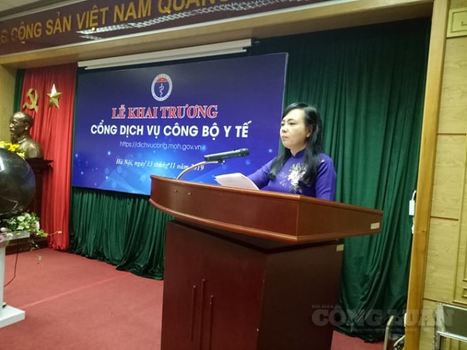 Bộ trưởng Bộ Y tế Nguyễn Thị Kim Tiến phát biểu tại lễ khai trương. Ảnh: Lương Minh