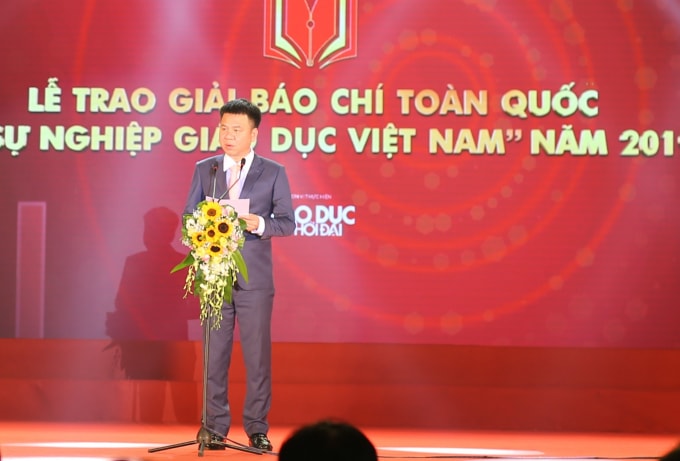 Ông Triệu Ngọc Lâm – Tổng biên tập Báo Giáo dục & Thời đại phát biểu.