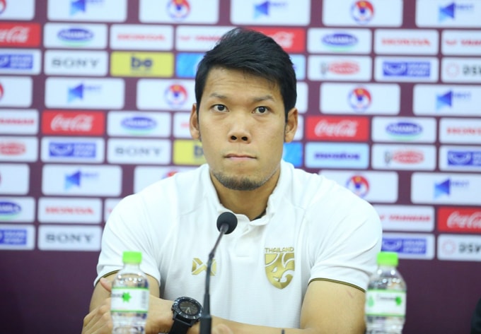 Thủ môn Kawin của ĐT Thái Lan đánh giá về tầm quan trọng của cuộc chạm trán với ĐT Việt Nam. Ảnh: Dương Lâm