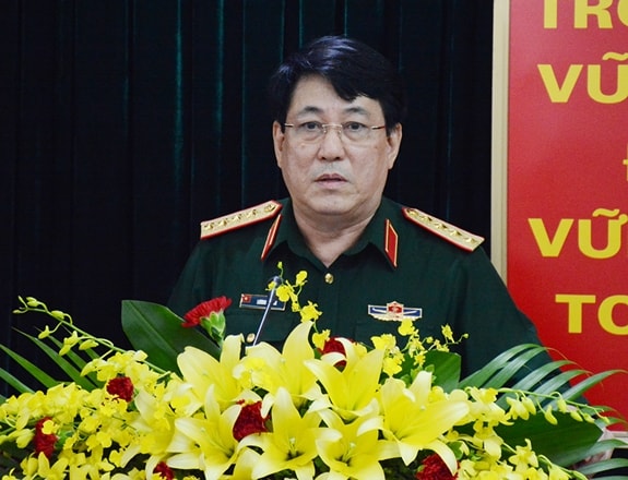 Đại tướng Lương Cường phát biểu tại buổi làm việc. Ảnh: BQP.