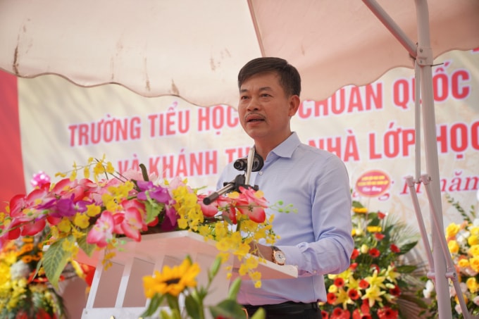 Đồng chí Lê Cự Tân phát biểu tại Lễ Khánh thành.