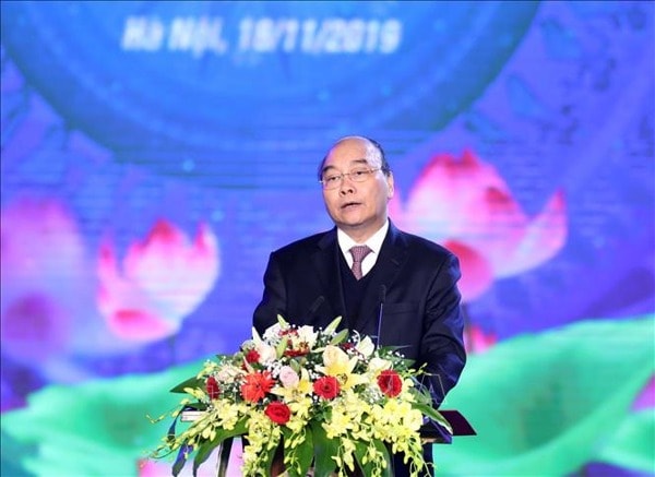 Thủ tướng Nguyễn Xuân Phúc phát biểu tại buổi lễ. Ảnh: TTXVN
