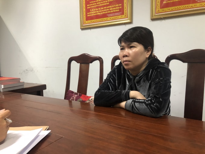 Đối tượng Đào Thị Phượng tại cơ quan công an.