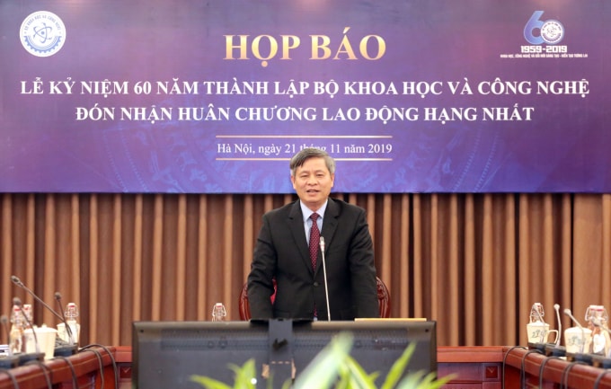 Thứ trưởng Bộ KH&CN Phạm Công Tạc thông tin với báo chí về Lễ kỷ niệm 60 năm thành lập bộ