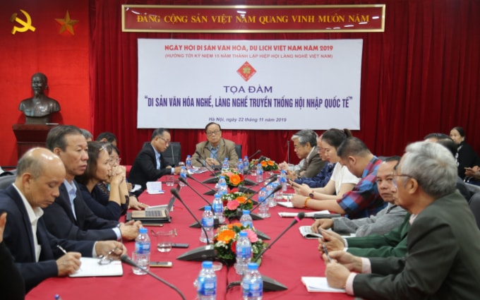 Tọa đàm “Di sản văn hóa nghề, làng nghề truyền thống hội nhập quốc tế 2019”. Ảnh: BTC