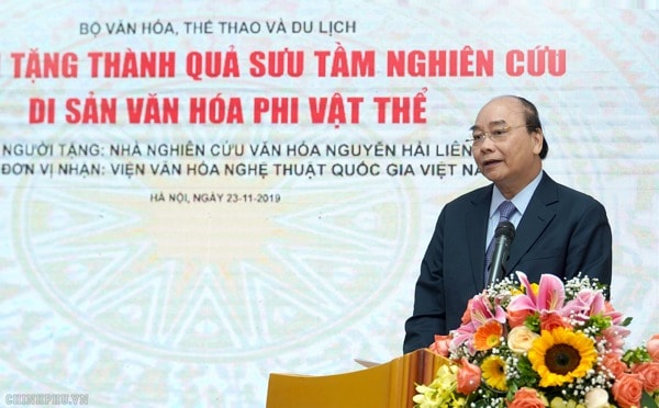 Thủ tướng Nguyễn Xuân Phúc phát biểu tại buổi lễ. Ảnh: VGP