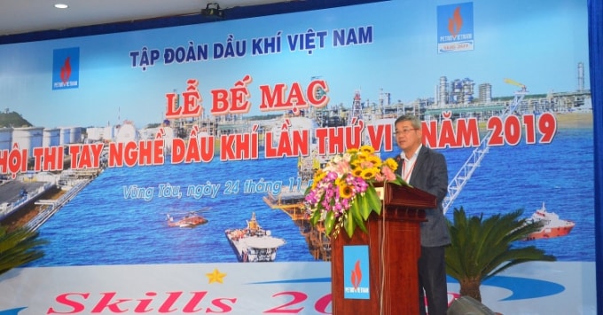 Ông Đỗ Chí Thanh - Phó Tổng giám đốc Tập đoàn, Trưởng Ban tổ chức Hội thi phát biểu