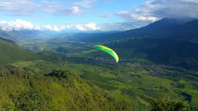 Thành tích của các phi công tham dự giải sẽ được dùng làm tiêu chí xét điều kiện tham dự Paragliding World Cup. Ảnh: Vietwings.