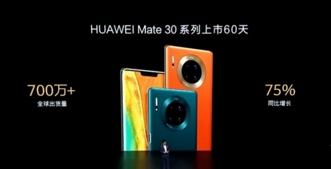 Huawei bán được 7 triệu chiếc Mate 30 chỉ trong hai tháng