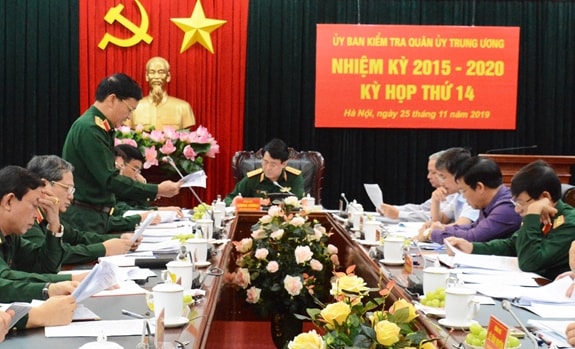 Ủy ban kiểm tra Quân ủy Trung ương tổ chức kỳ họp thứ 14. Ảnh QĐND