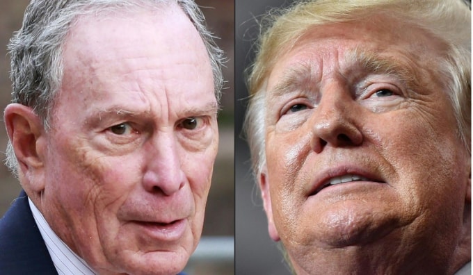 Trùm truyền thông Michael Bloomberg và Tổng thống Mỹ Donald Trump.