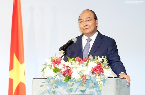Thủ tướng Nguyễn Xuân Phúc phát biểu tại Diễn đàn. Ảnh: VGP