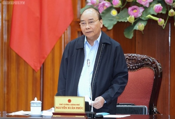 Thủ tướng Nguyễn Xuân Phúc phát biểu tại cuộc họp. Ảnh: VGP