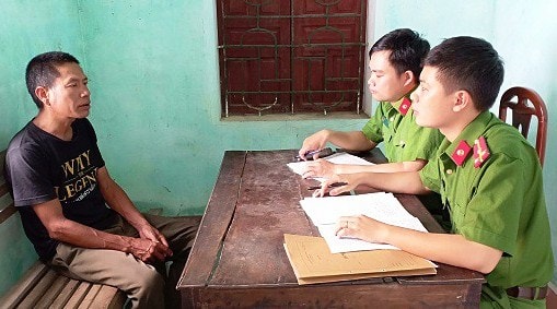 Đối tượng Thành tại cơ quan điều tra huyện Nghi Xuân (Hà Tĩnh)