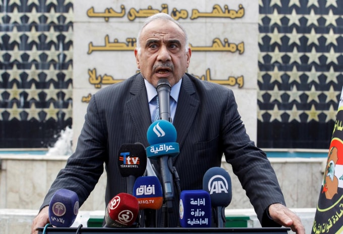 Thủ tướng Iraq Adel Abdul Mahdi. Ảnh: Reuters